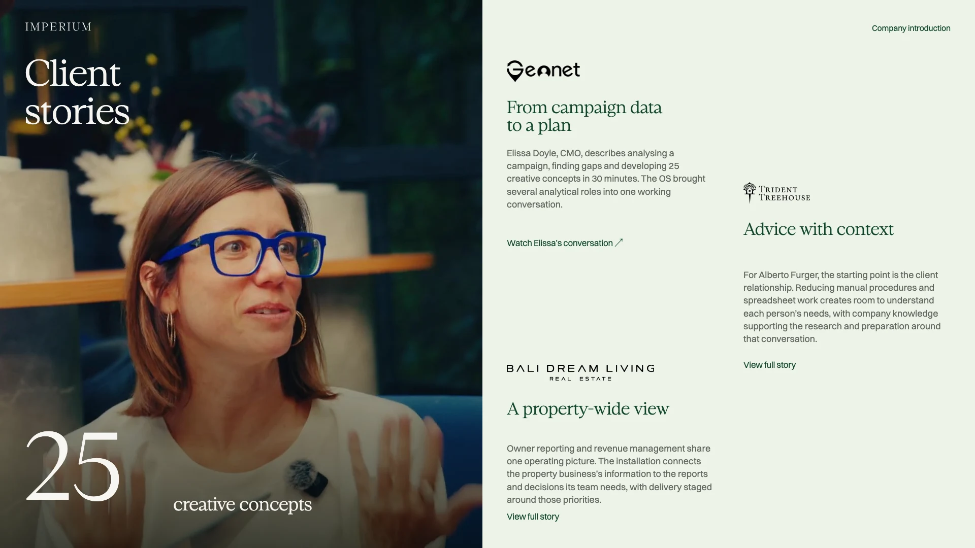Slide 12: Client stories