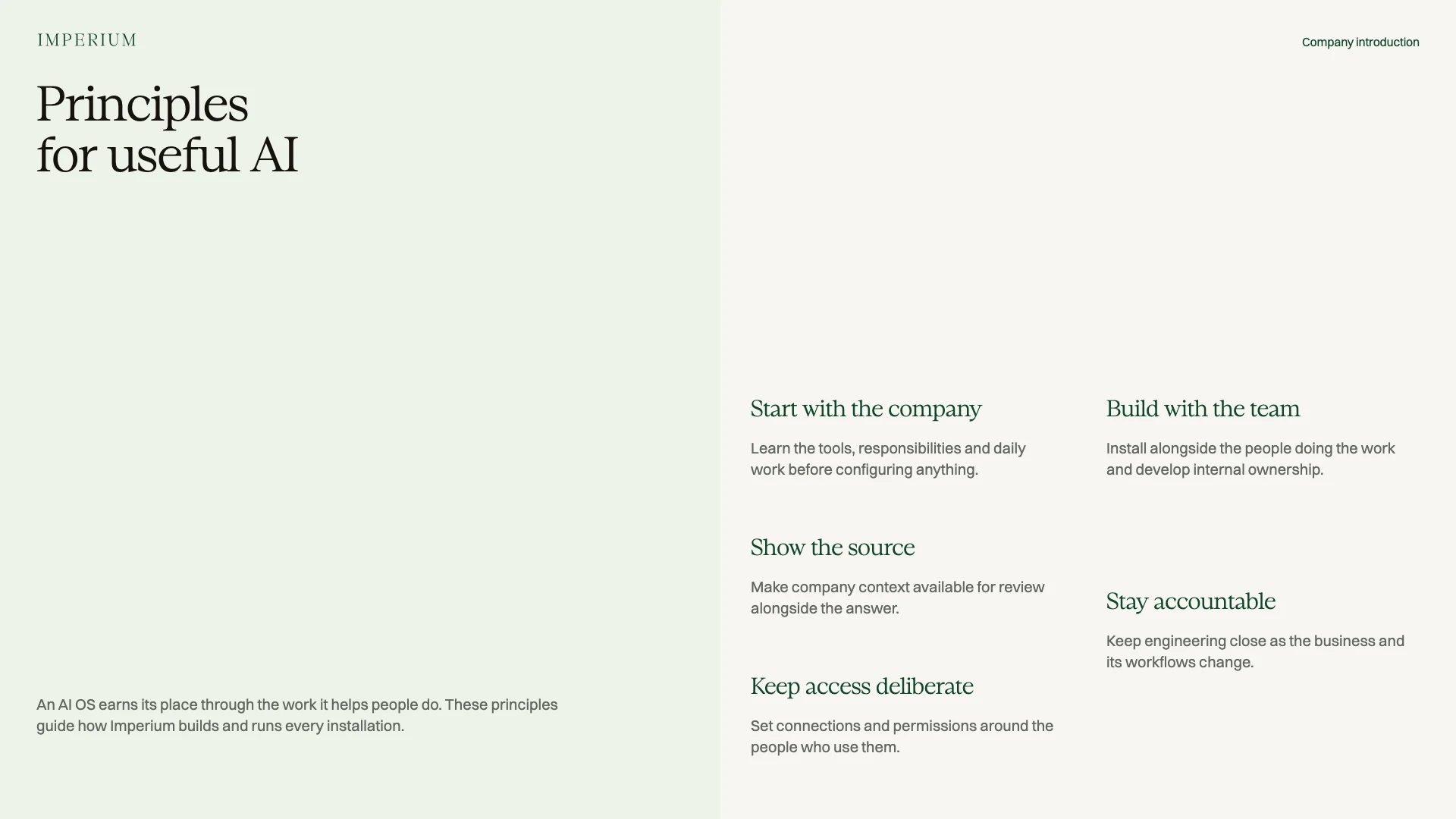 Slide 23: Principles for useful AI
