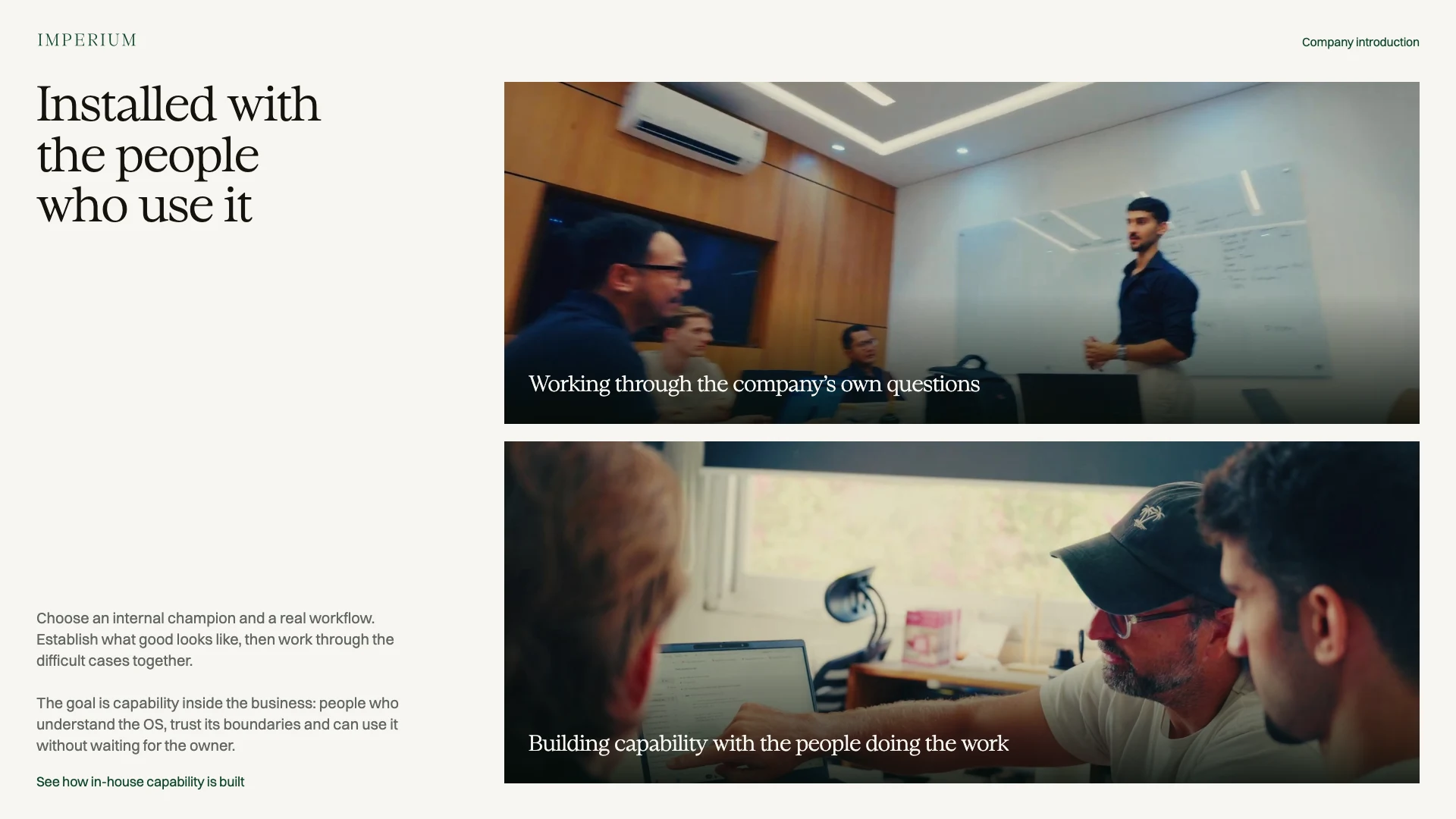 Slide 28: Installed with
the people who use it