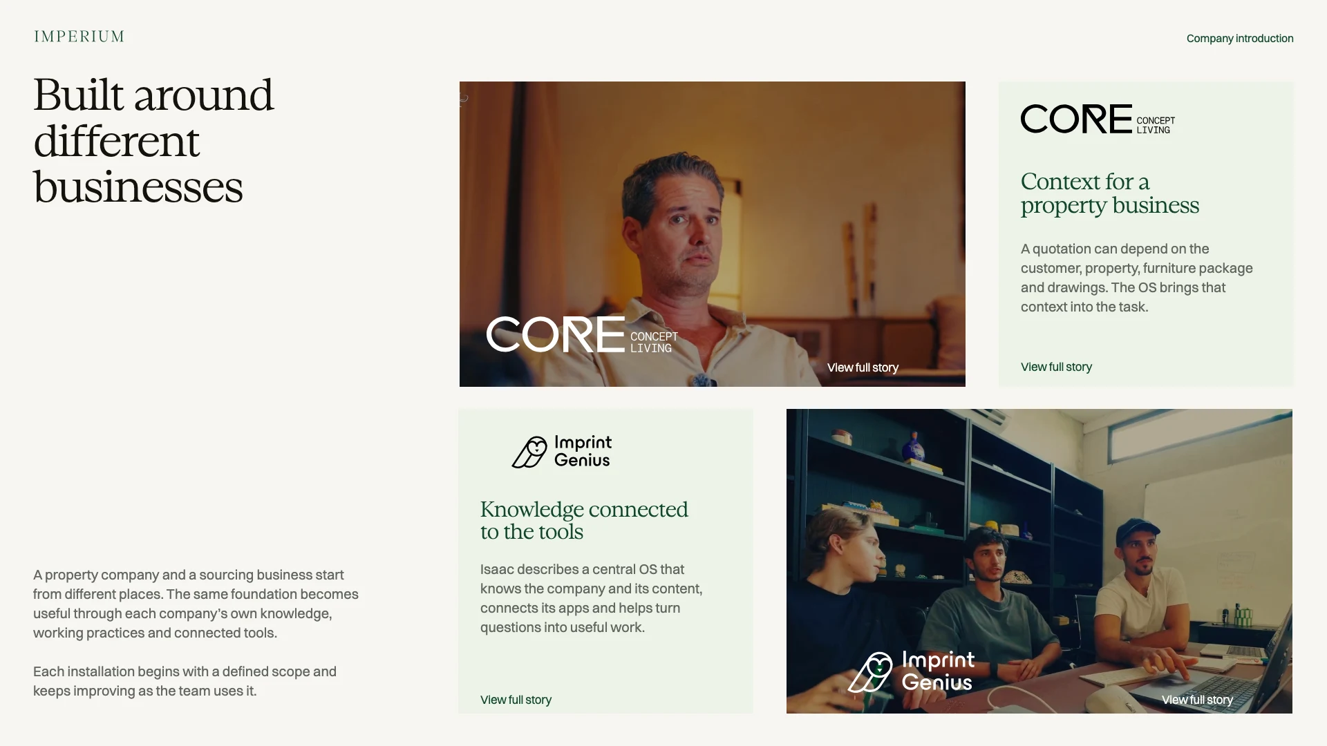 Slide 29: Built around
different businesses
