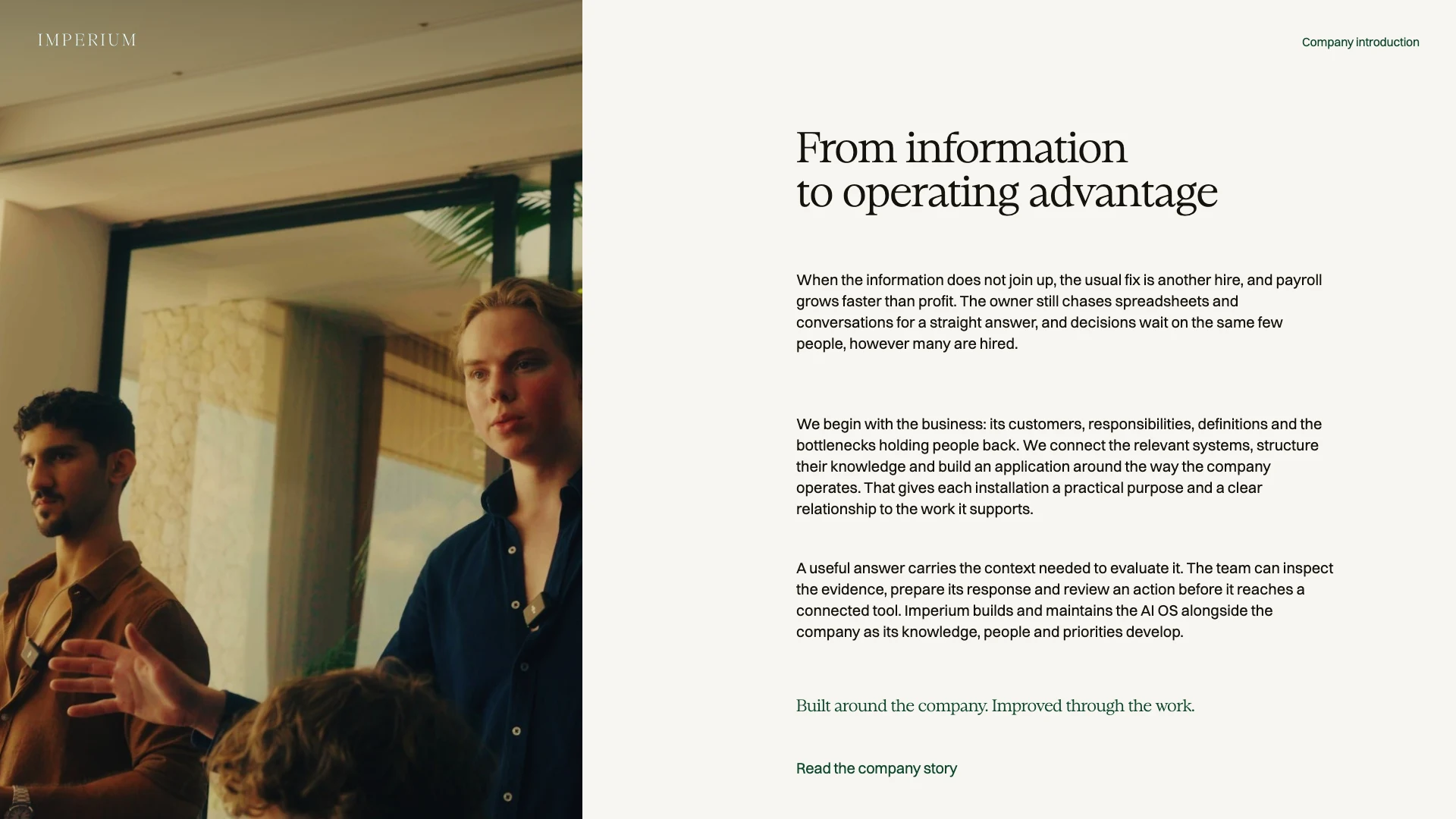 Slide 35: From information to operating advantage